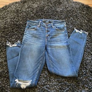 High rise crop skinny